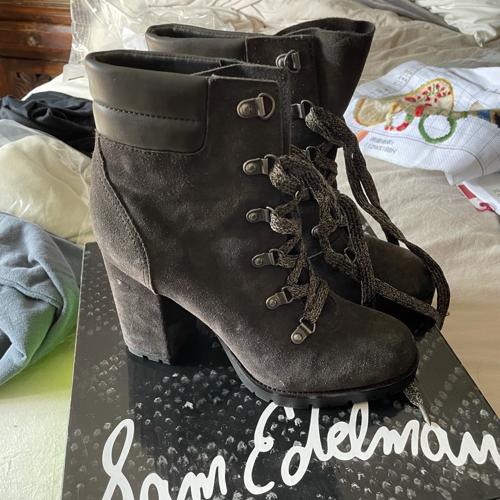 Sam Edelman Carolena Suede Boots Asphalt grey